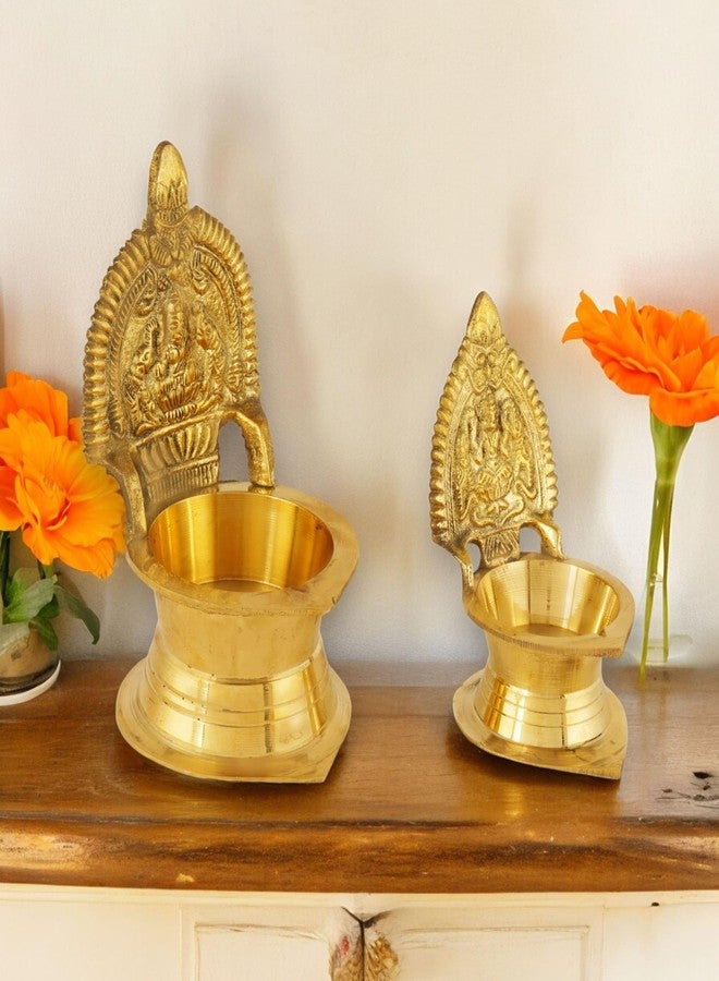LOVENSPIRE مصباح زيت LoveNspire Kamakshi Deepam نحاس Diya Kamatchi Vilakku Samai Ashta Lakshmi Devi Maa Diwali Kamachi Diya Hindu Puja ديكور منزلي ديني مصباح بوجا هندي لتدفئة المنزل وحفلات الزفاف هدية الإرجاع - Image 3
